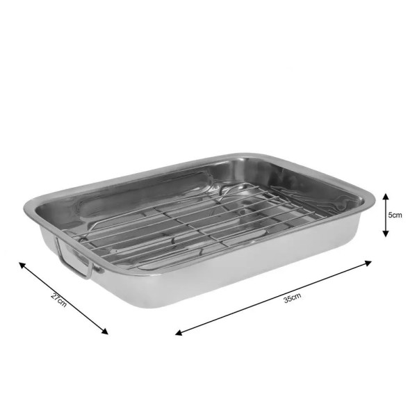 СТАЛЕВА ПАТЕЛЬНЯ ДЛЯ ЗАПІКАННЯ З РЕШІТКОЮ 35 СМ KiNGHOFF KH-1377