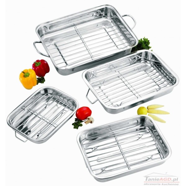 СТАЛЕВА ПАТЕЛЬНЯ ДЛЯ ЗАПІКАННЯ З РЕШІТКОЮ 35 СМ KiNGHOFF KH-1377