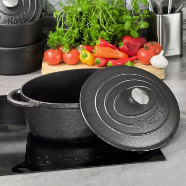 ЧАВУННА ПАТЕЛЬНЯ ДЛЯ ЗАПІКАННЯ 6,2 Л 33 СМ KINGHOFF KH-1531