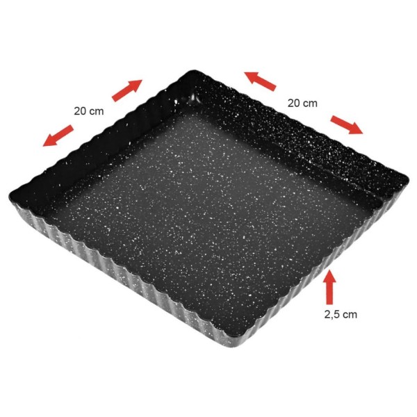 ДЕКО ДЛЯ ВИПІКАННЯ 20X20X2,5 СМ ЗІ ЗНІМНИМ ДНОМ АНТИПРИГАРНЕ ПОКРИТТЯ BRUNBESTE BB-3652