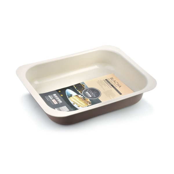 ДЕЛІКАТНИЙ Тиснений піднос 29x22 см АНТИПРИГАРНИЙ КАФЕ-КРЕМИ