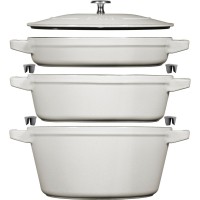 STAUB Набір із 3 тарілок + кришка 24 см трюфель