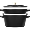 STAUB Набір з 2 горщиків + кришка 24 см чорний