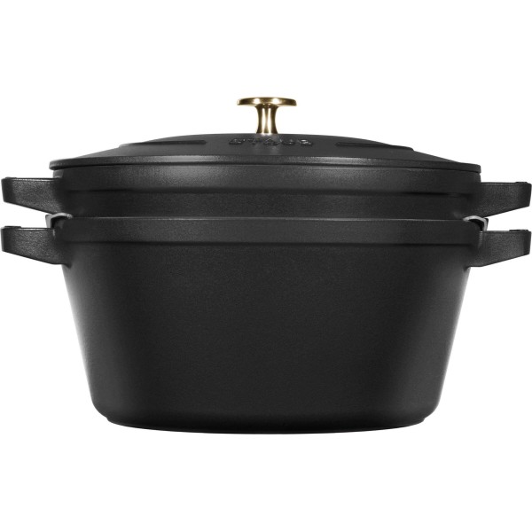 STAUB Набір з 2 горщиків + кришка 24 см чорний