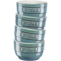 STAUB XS-MINIS Набір із 4 круглих формочок для випічки 9 см, антично-бірюзовий
