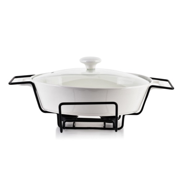 СУЧАСНА КУХНЯ Тарілка для підігріву 1,6 л 33,2x22x6,6 см гладка біла