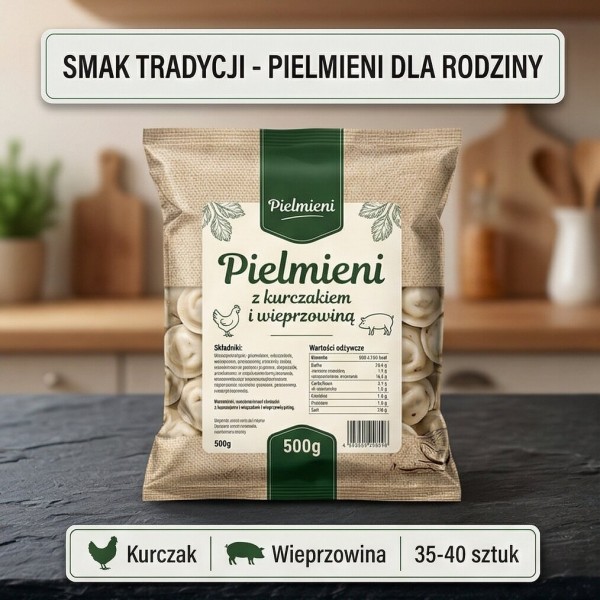 Пельмені з куркою та свининою 500 г