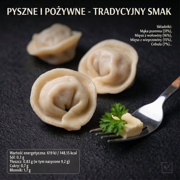 Pielmieni z wieprzowiną i wołowiną 1kg