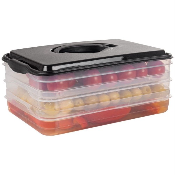 Pojemnik na wędliny i sery VILDE 122617 (3 poziomy, 3 x 600 ml)