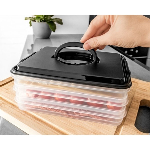 Pojemnik na wędliny i sery VILDE 122617 (3 poziomy, 3 x 600 ml)