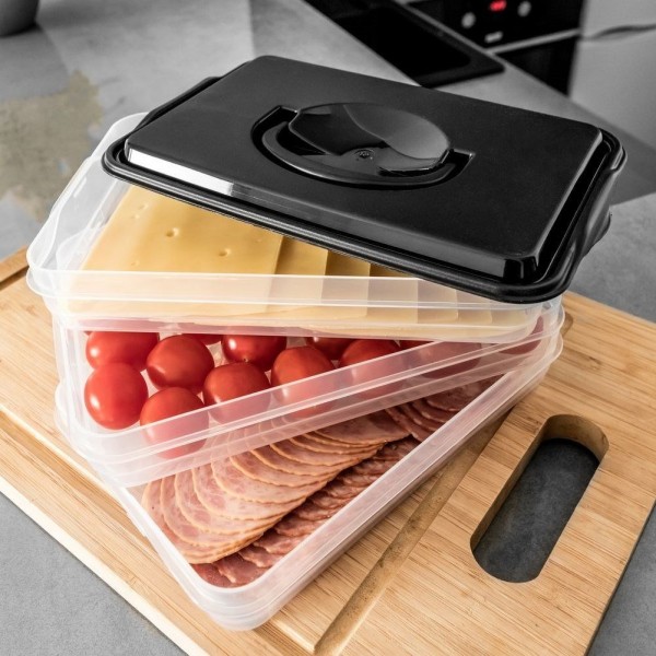 Pojemnik na wędliny i sery VILDE 122617 (3 poziomy, 3 x 600 ml)