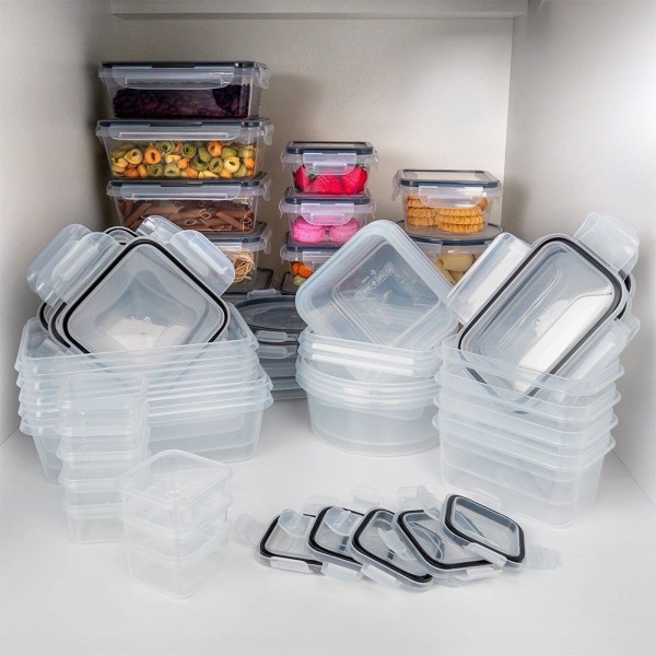 Пластикові контейнери для зберігання продуктів 7 розмірів 24 штуки VILDE 229159