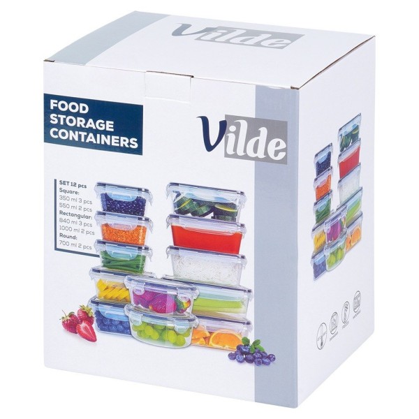 Pojemniki do przechowywania żywności VILDE 229158 (12 elementów)