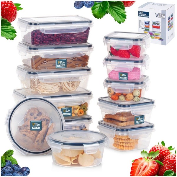 Pojemniki do przechowywania żywności VILDE 229158 (12 elementów)