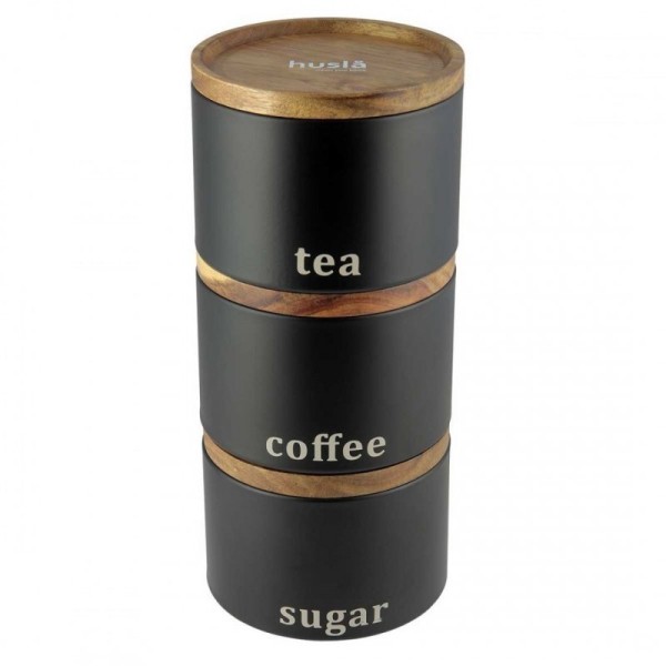 Набір кухонних контейнерів HUSLA чорний 73949