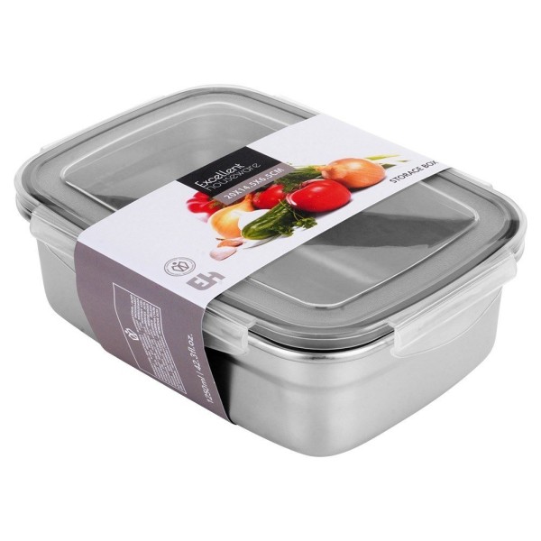 Сталевий харчовий контейнер з кришкою та ущільнювачем 1,25 л EXCELLENT HOUSEWARE 229214