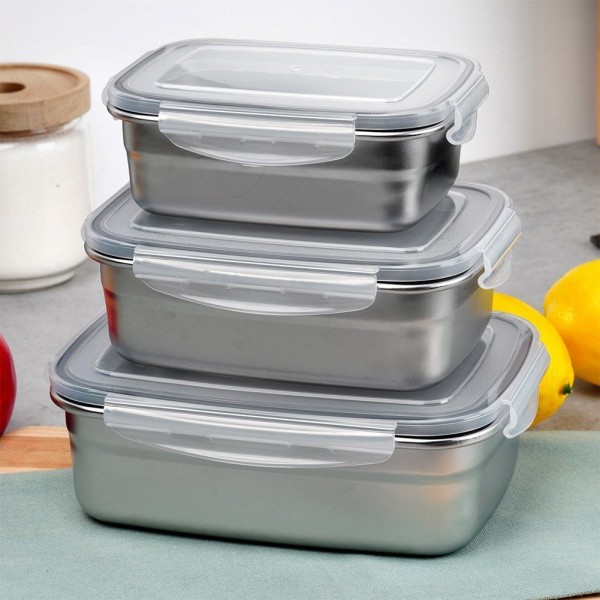 Сталевий харчовий контейнер з кришкою та ущільнювачем 1,25 л EXCELLENT HOUSEWARE 229214