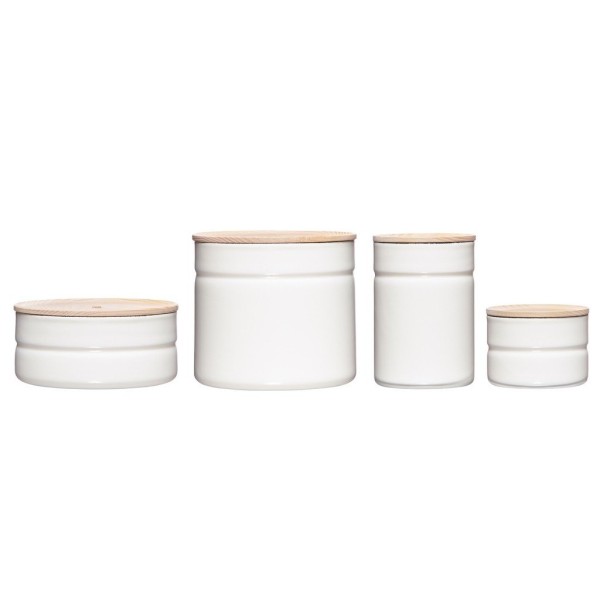 RIESS - Кухонний контейнер з дерев'яною кришкою 0,2 л Чисто білий