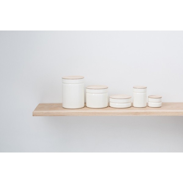 RIESS - Кухонний контейнер з дерев'яною кришкою 0,2 л Чисто білий