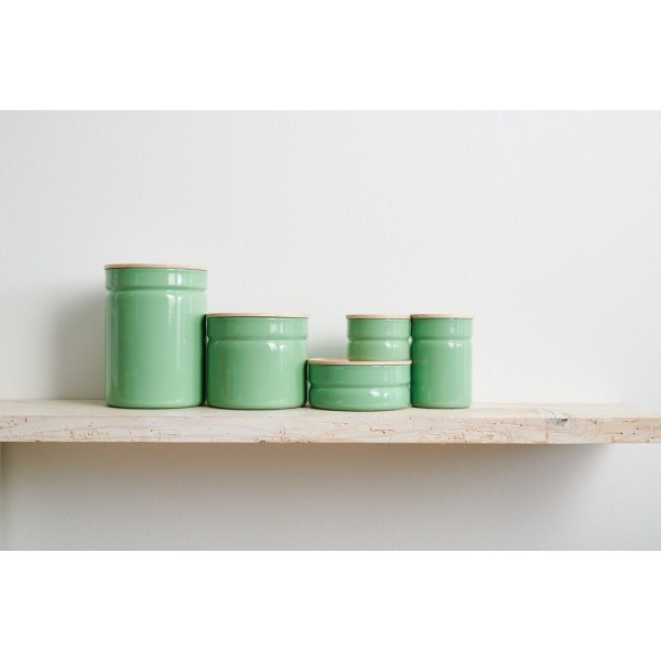 RIESS - Кухонний контейнер з дерев'яною кришкою 1,3 л Повільно зелений