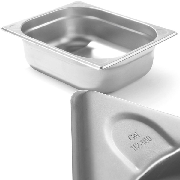 Сталева ємність GN 1/2, висота 100 мм - Hendi 806333