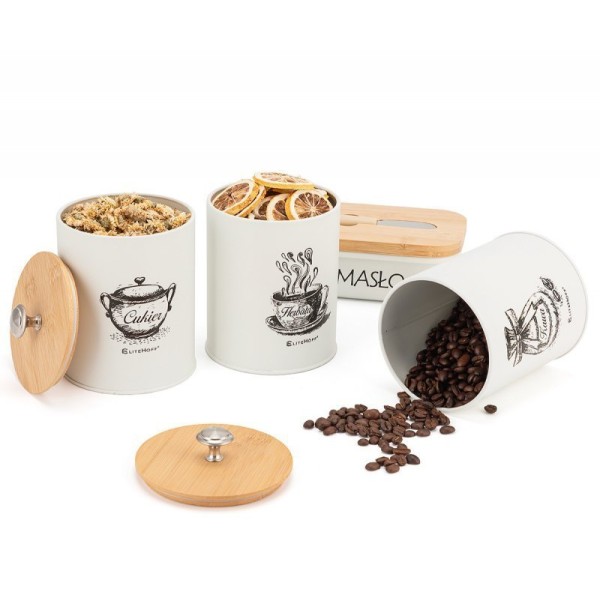 НАБІР З 3 КУХОННИХ КОНТЕЙНЕРІВ ТА МАСЛЯНКИ E-6058