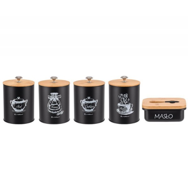 Zestaw pojemników na żywność i maselniczka ELITEHOFF E-6055 (4 elementy)