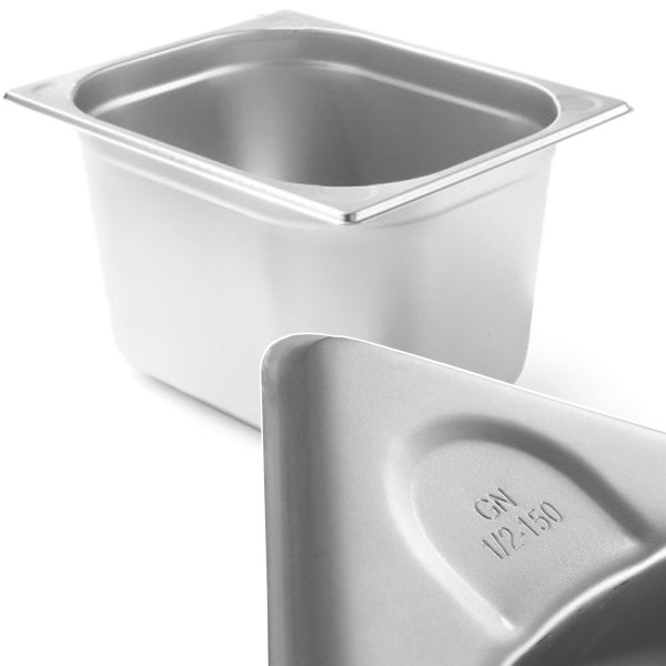 Контейнер Kitchen Line GN 1/2 сталевий, висота 150 мм - Hendi 806340