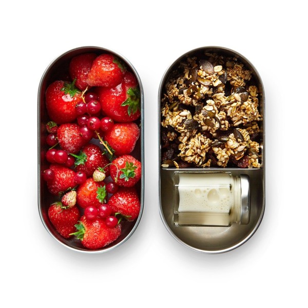 Набір із 2 сталевих ланч-боксів, сірий