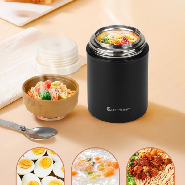 Термос для вечері 500 мл з мискою та складною ложкою E-8249