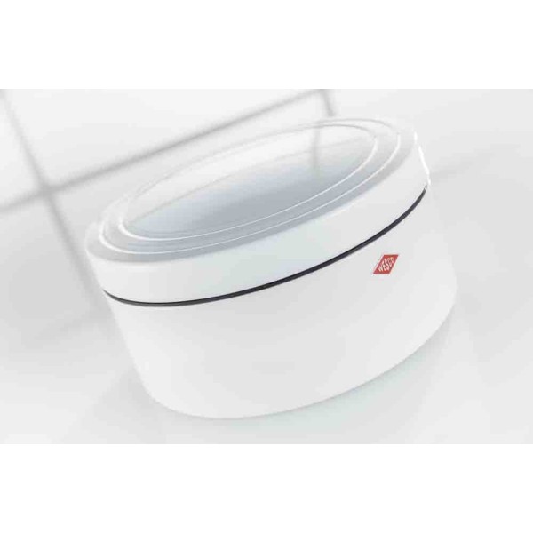 Класична кругла матова біла хлібниця