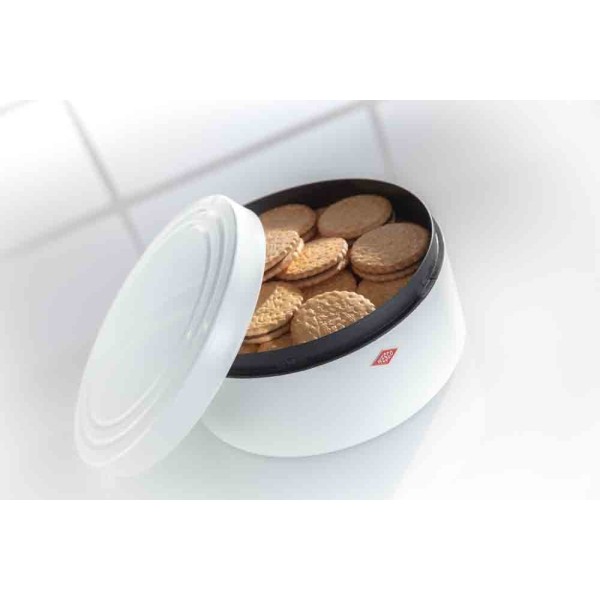 Класична кругла матова біла хлібниця