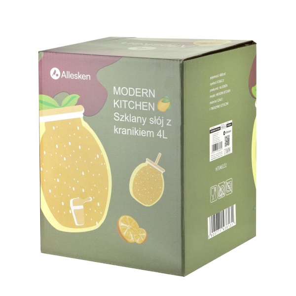 СУЧАСНА КУХНЯ Скляна банка з краном 4 л