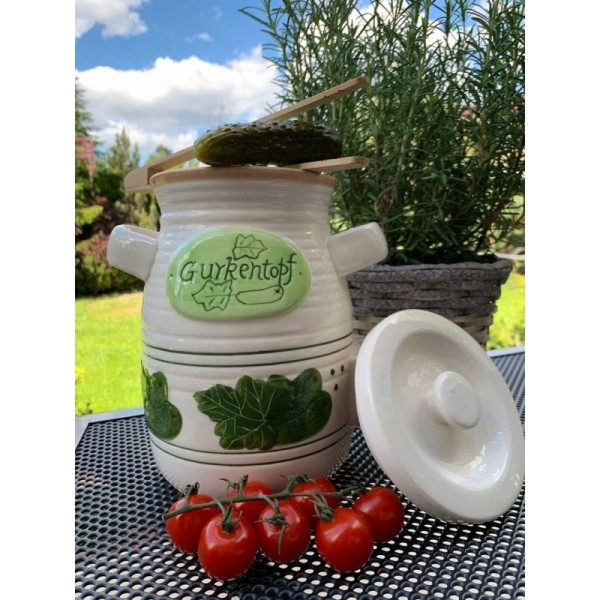 КЕРАМІЧНА БАНКА ДЛЯ ОГІРКА 2 Л + ЯЗИК