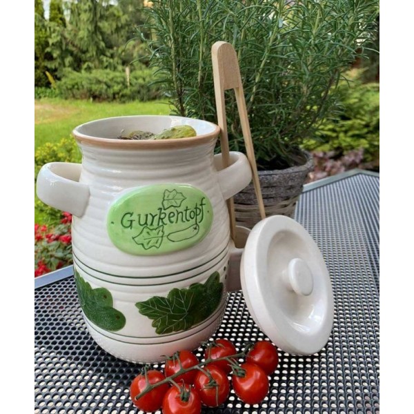 КЕРАМІЧНА БАНКА ДЛЯ ОГІРКА 2 Л + ЯЗИК