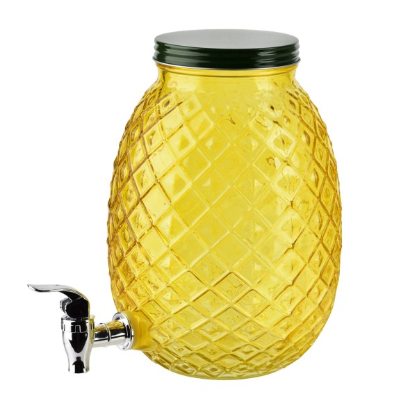 СУЧАСНА КУХНЯ Скляна банка з краном ананас 4 л