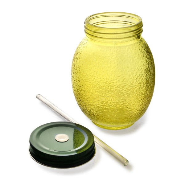 Szklanka z szklaną słomką Allesken MODERN KITCHEN (550 ml)