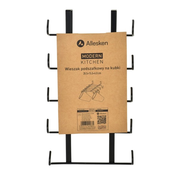 Wieszak podszafkowy na kubki Allesken MODERN KITCHEN (28,5×15,5×6 cm)