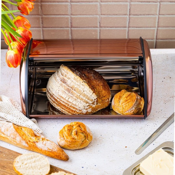 СТАЛЕВА ХЛІБНИЦЯ 44 СМ МЕТТ KINGHOFF KH-1870 РОЖЕВЕ ЗОЛОТО