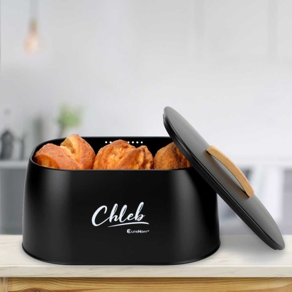 Chlebak na pieczywo ELITEHOFF E-6324 (stalowy, czarny)