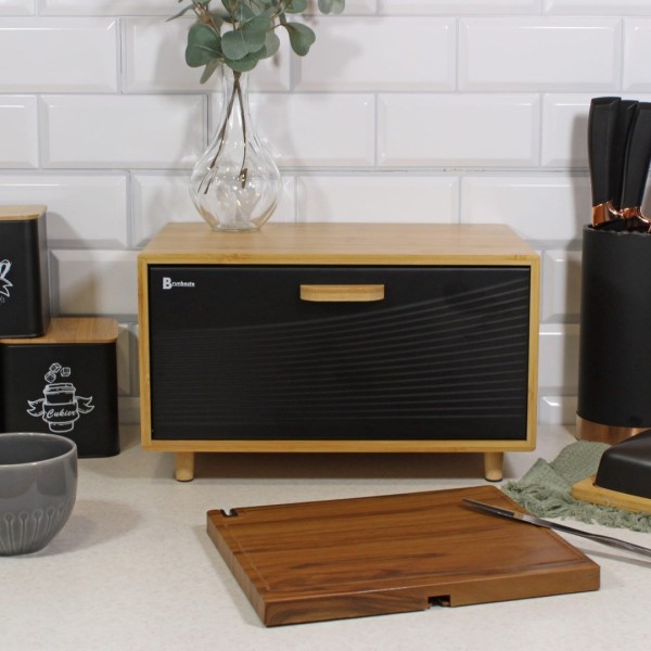 БАМБУКОВА ХЛІБНИЦЯ BRUNBESTE ХЛІБНИЦЯ BB-4252 ЧОРНИЙ