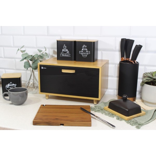 БАМБУКОВА ХЛІБНИЦЯ BRUNBESTE ХЛІБНИЦЯ BB-4252 ЧОРНИЙ