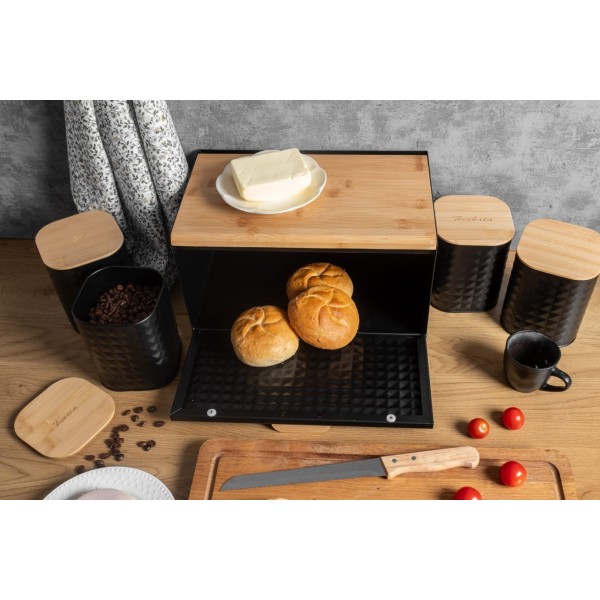 ДВОСТОРОННЯ ХЛІБНИЦЯ, ЩО ВІДКРИВАЄТЬСЯ, У НАБОРІ З 4 КОНТЕЙНЕРАМИ BRUNBESTE BB-2754-PL