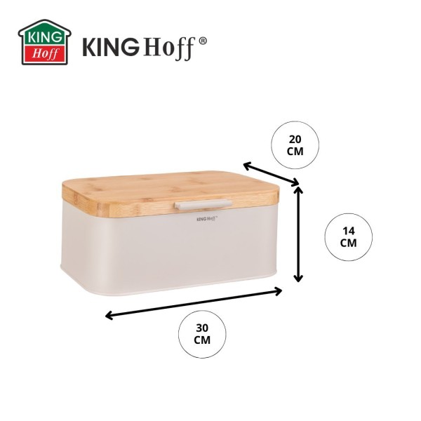 Хлібниця з дерев'яною кришкою, контейнер для хліба, KINGHOFF KH-1928