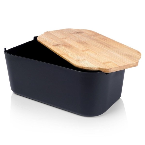 Chlebak z deską bambusową VILDE 259301 (czarny)