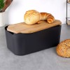 Chlebak z deską bambusową VILDE 259301 (czarny)