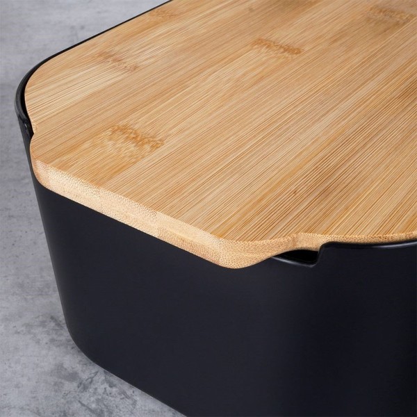 Chlebak z deską bambusową VILDE 259301 (czarny)