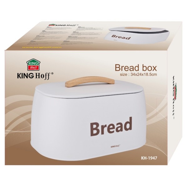 Chlebak do przechowywania pieczywa Kinghoff KH-1947 (stalowy, biały)