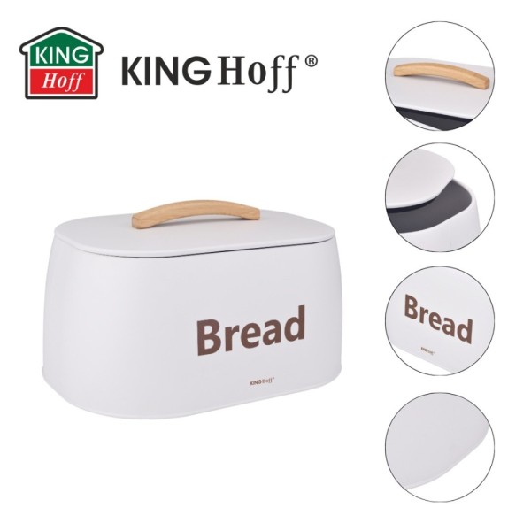 Chlebak do przechowywania pieczywa Kinghoff KH-1947 (stalowy, biały)