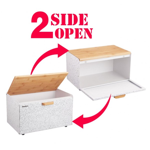 Chlebak Klausberg KB-7466 (stalowo-drewniany, biały)